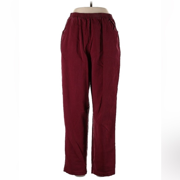 Company Collection - Maroon elastic waist pants size Large - Picture 2 of 4